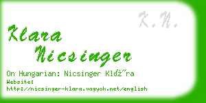klara nicsinger business card
